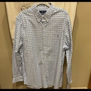 XXL Blue Striped Polo Buttondown Shirt